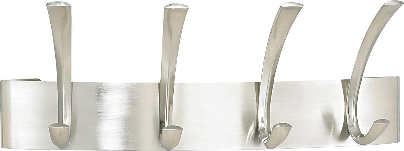 Metal Coat Racks, Silver, Steel, Wall Rack, Four Hooks – Personal Touch ...