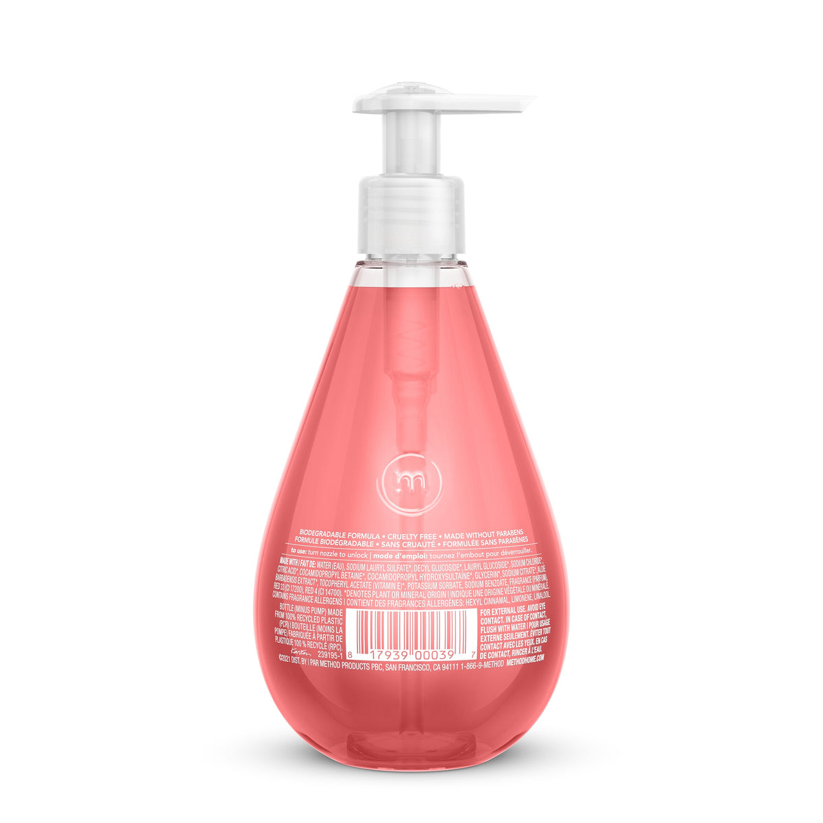 Method Liquid Hand Soap, Pink Grapefruit Scent, 12 Oz.