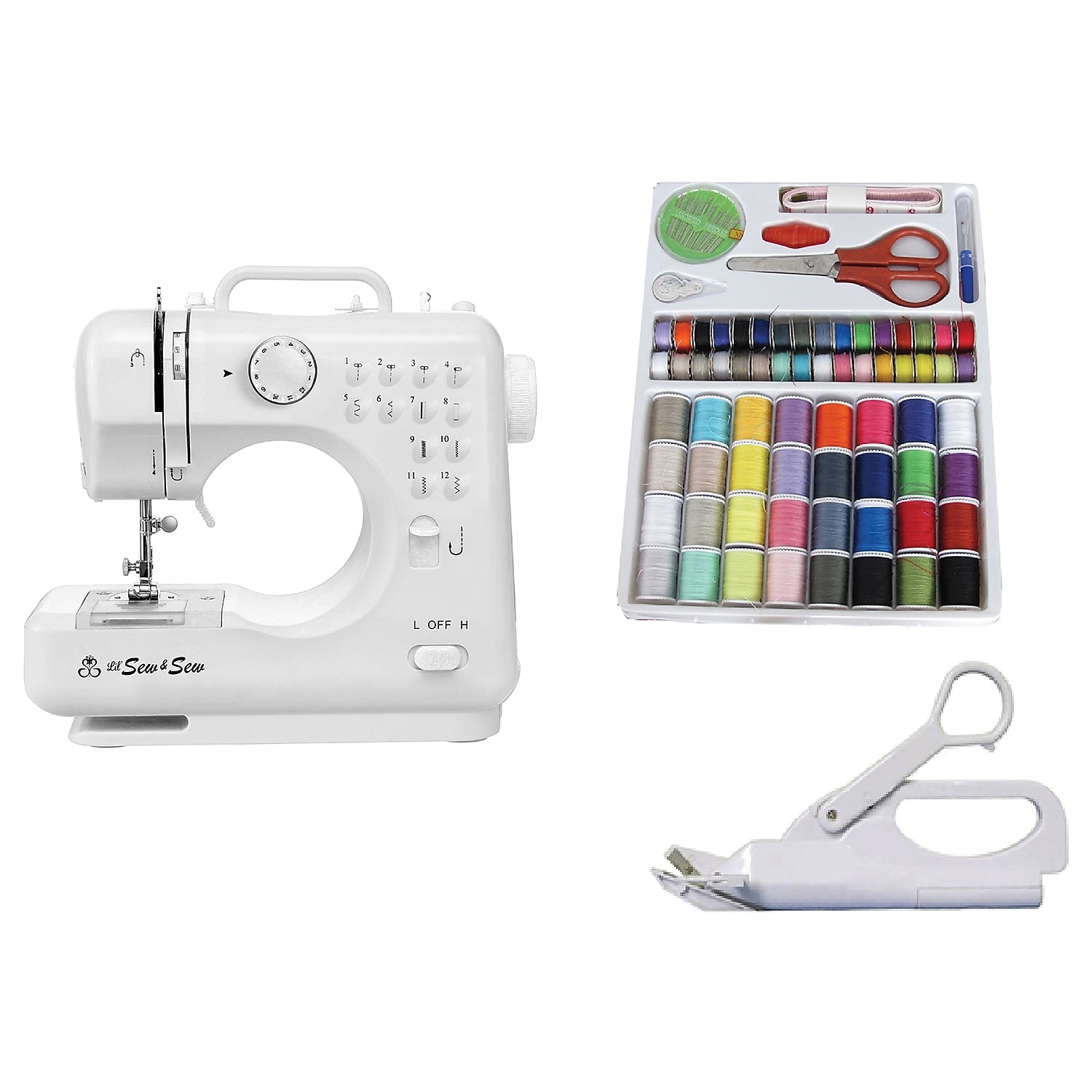 Michley LSS-505+ Combo 12-Stitch Desktop Sewing Machine with Sewing Kit and Electric Scissors
