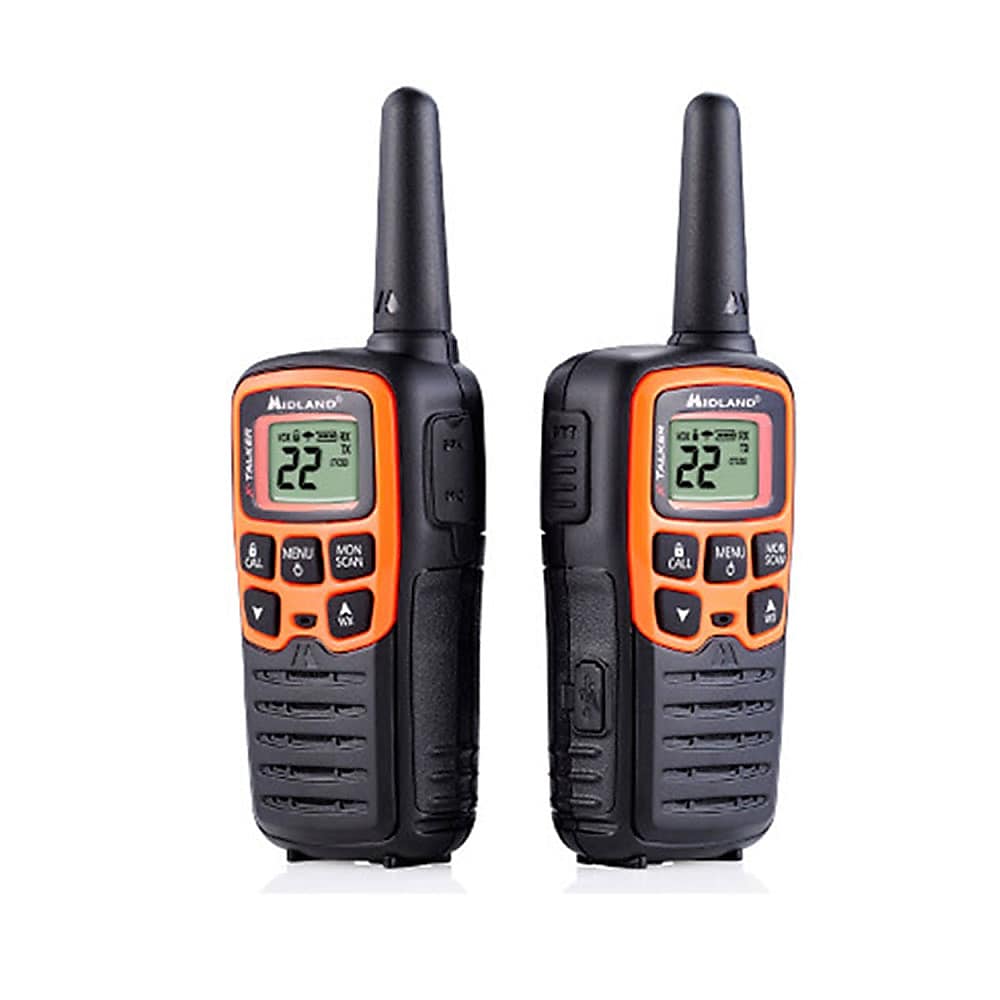 MIDLAND RADIO X-Talker Two-Way Radios, Black/Orange, 2/Pack
