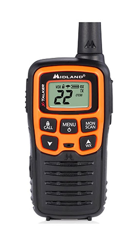 MIDLAND RADIO X-Talker Two-Way Radios, Black/Orange, 2/Pack