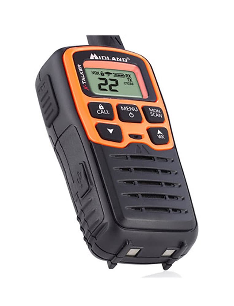 MIDLAND RADIO X-Talker Two-Way Radios, Black/Orange, 2/Pack