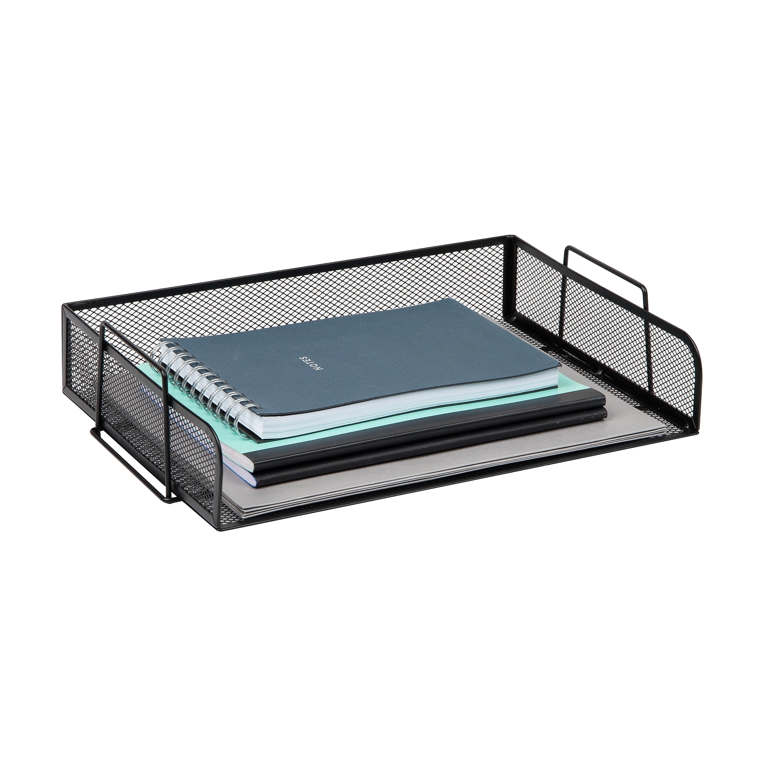 Mind Reader 4-Tier Stackable Paper Desk Tray Organizer, Metal, 4/Pack