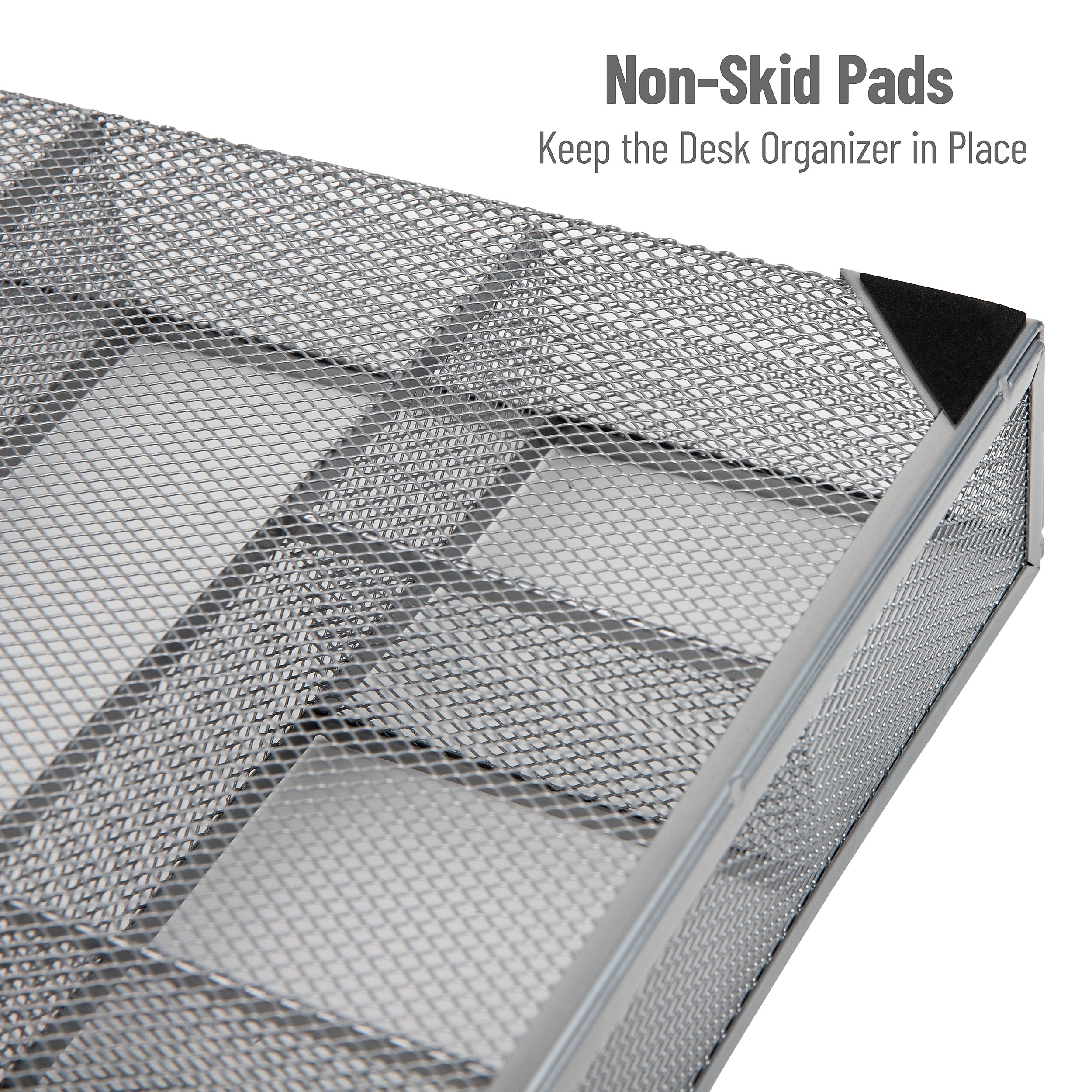 Mind Reader 6-Compartment Metal Drawer Organizer, Silver, 2/Set