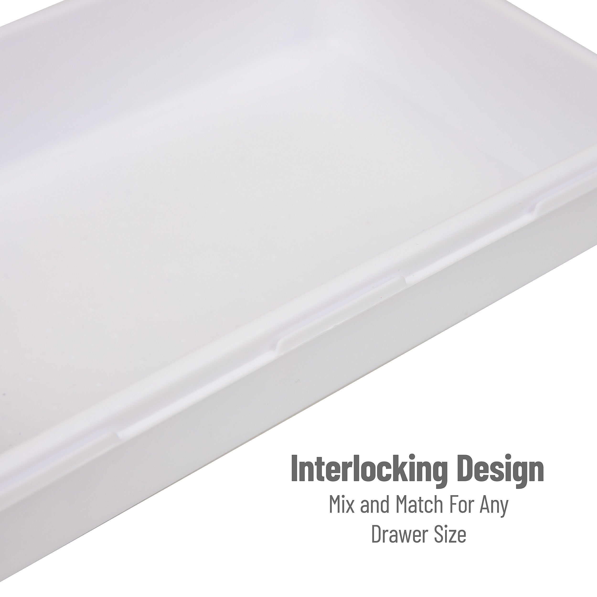 Mind Reader 8-Piece Interlocking Drawer Organizer, White