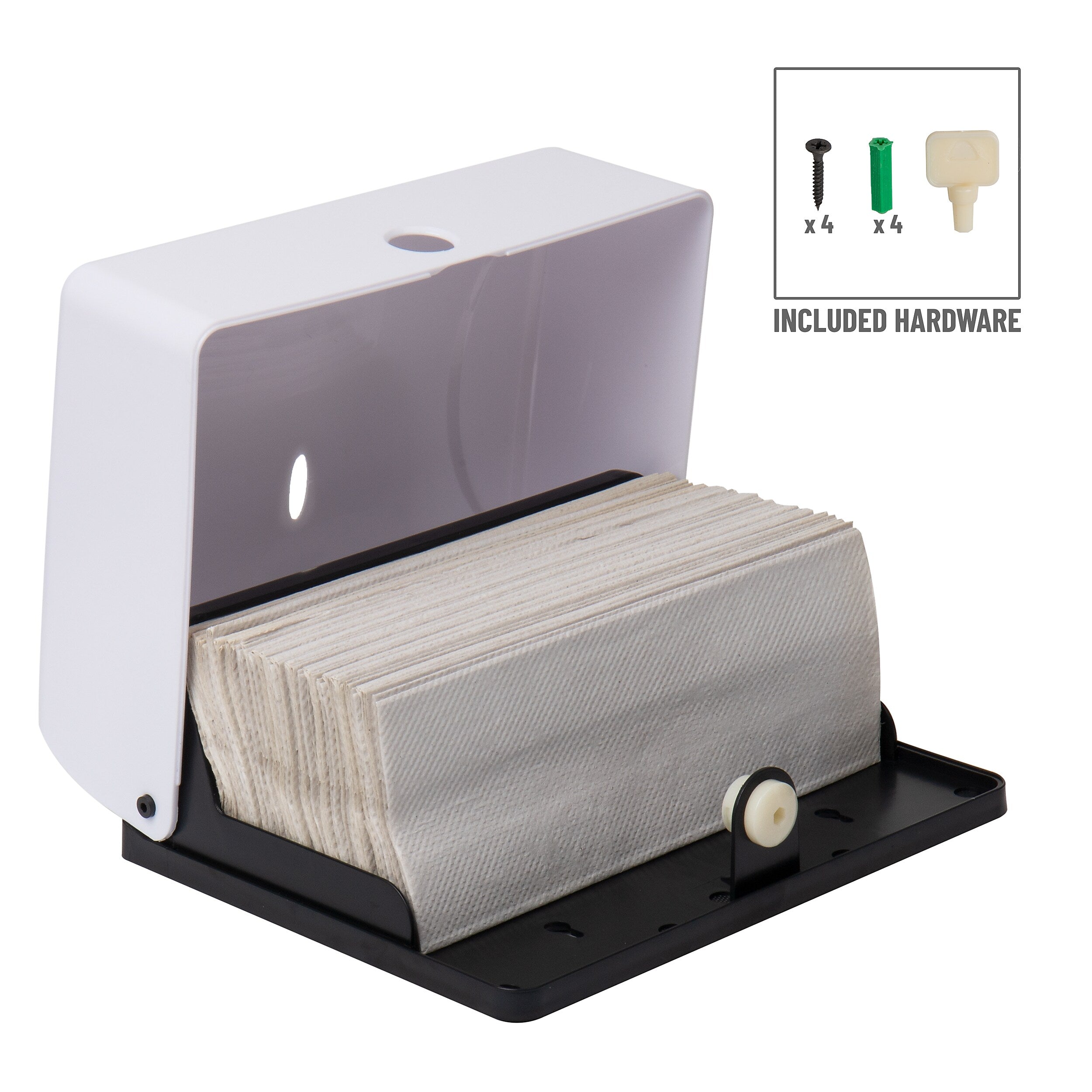 Mind Reader Wall Mount Paper Towel Dispenser, White