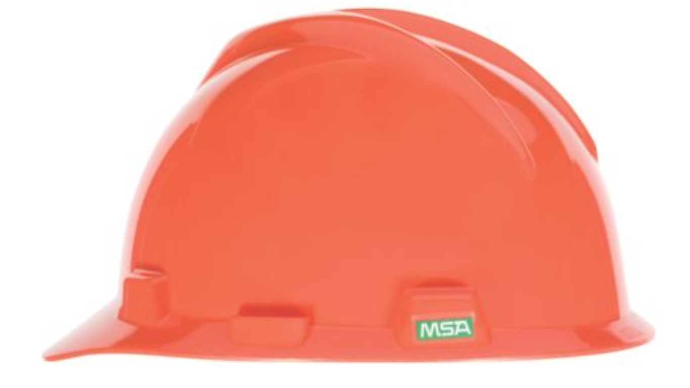Mine Safety Appliances V-Gard Polyethylene 4-Point Pinlock Suspension Short Brim Hard Hat, Orange