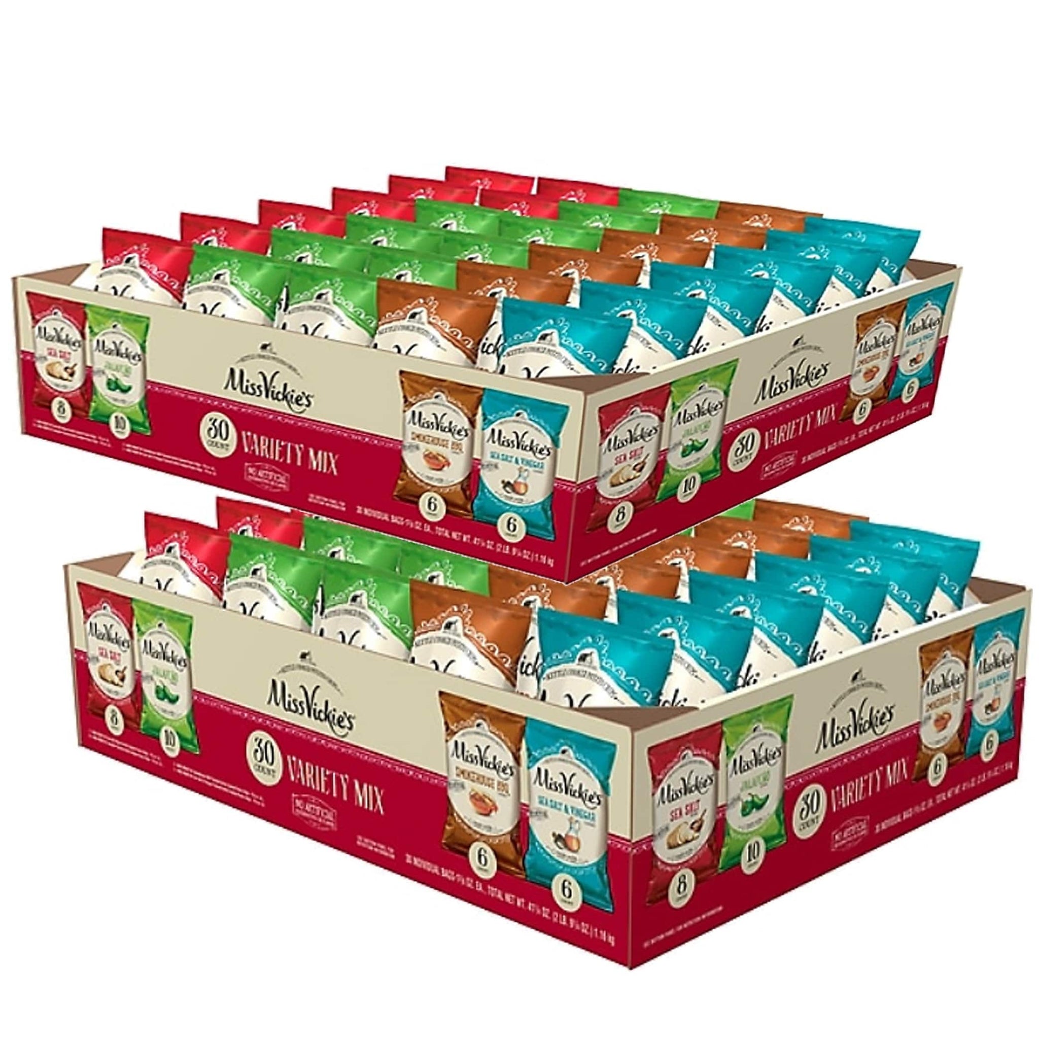 Miss Vickie's Kettle Cooked Variety Potato Chips, 1.37 oz., 60/Carton