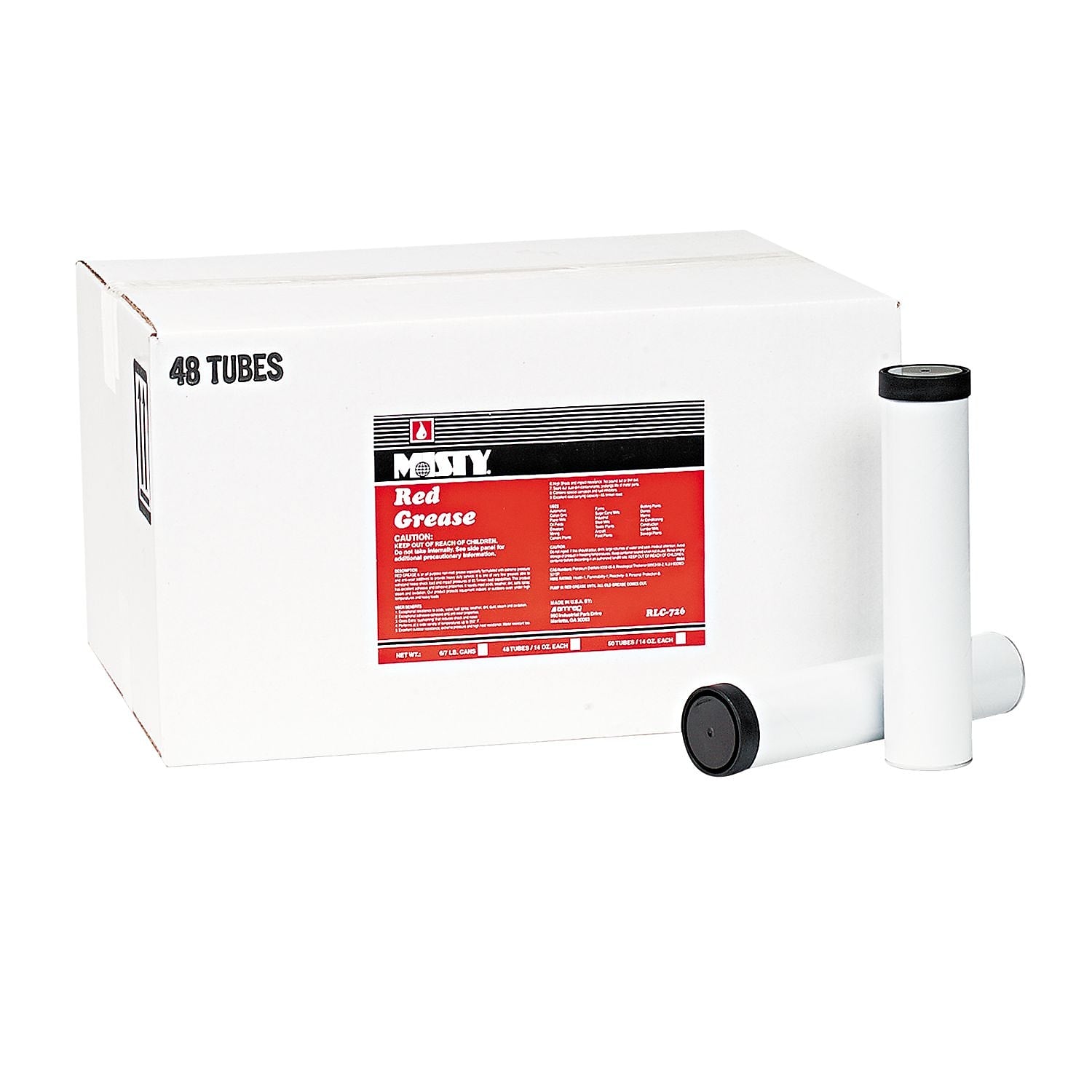 Misty® NLGI #2 Red Grease, 14.000 oz, Tube, 48/Carton