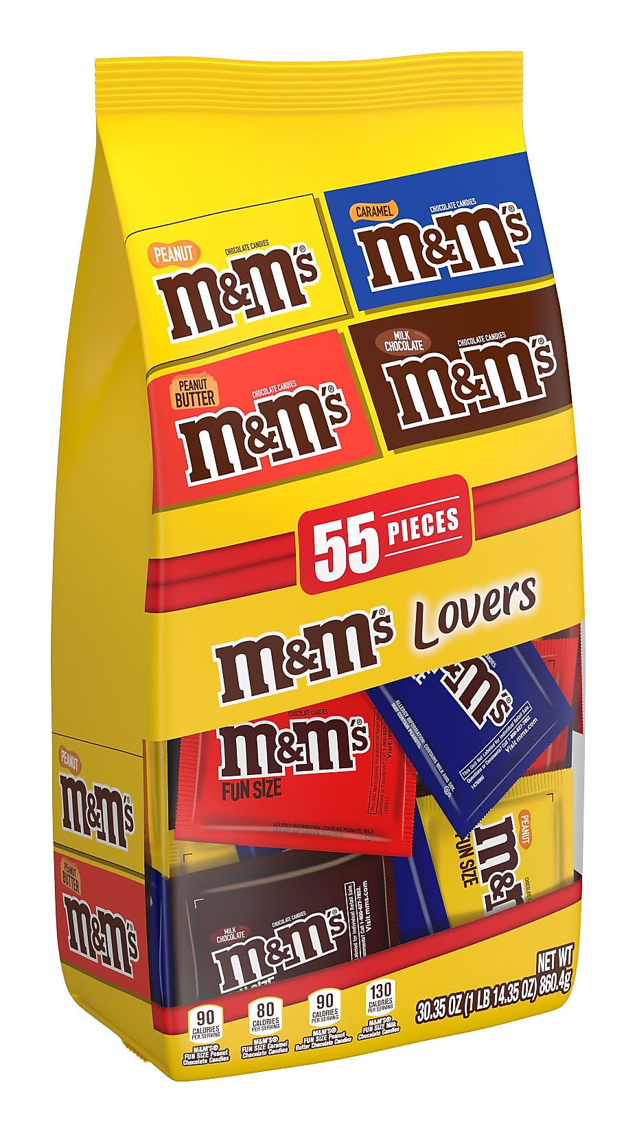 M&M's Lovers Snack Size Variety Milk Chocolate Pieces, 30.05 oz., 55