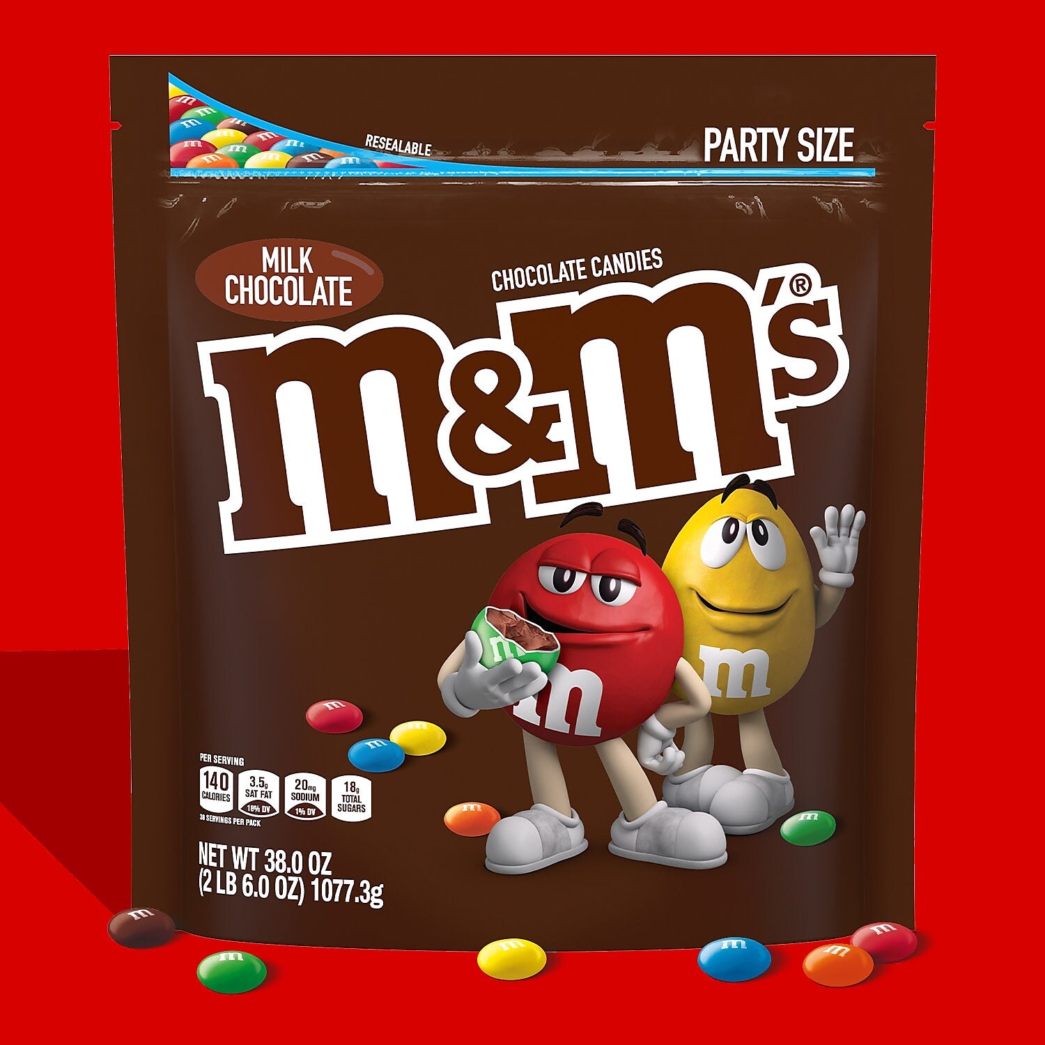 M&M's Party Size Milk Chocolate Candy Pieces, 38 oz.