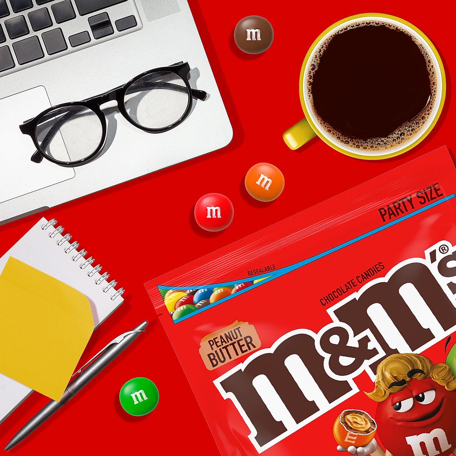 M&M's Party Size Peanut Butter Milk Chocolate Candy Pieces, 34 oz.