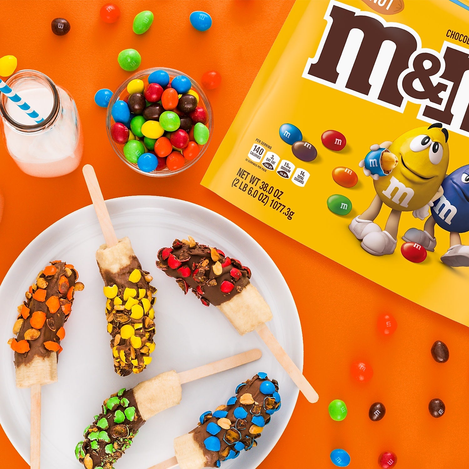 M&M's Party Size Peanut Milk Chocolate Candy Pieces, 38 oz.