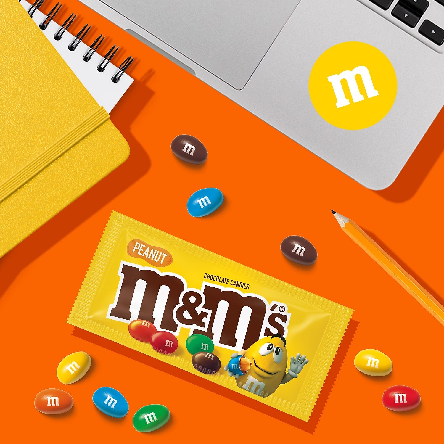 M&M's Peanut Milk Chocolate Pieces, 1.74 oz., 48/Box