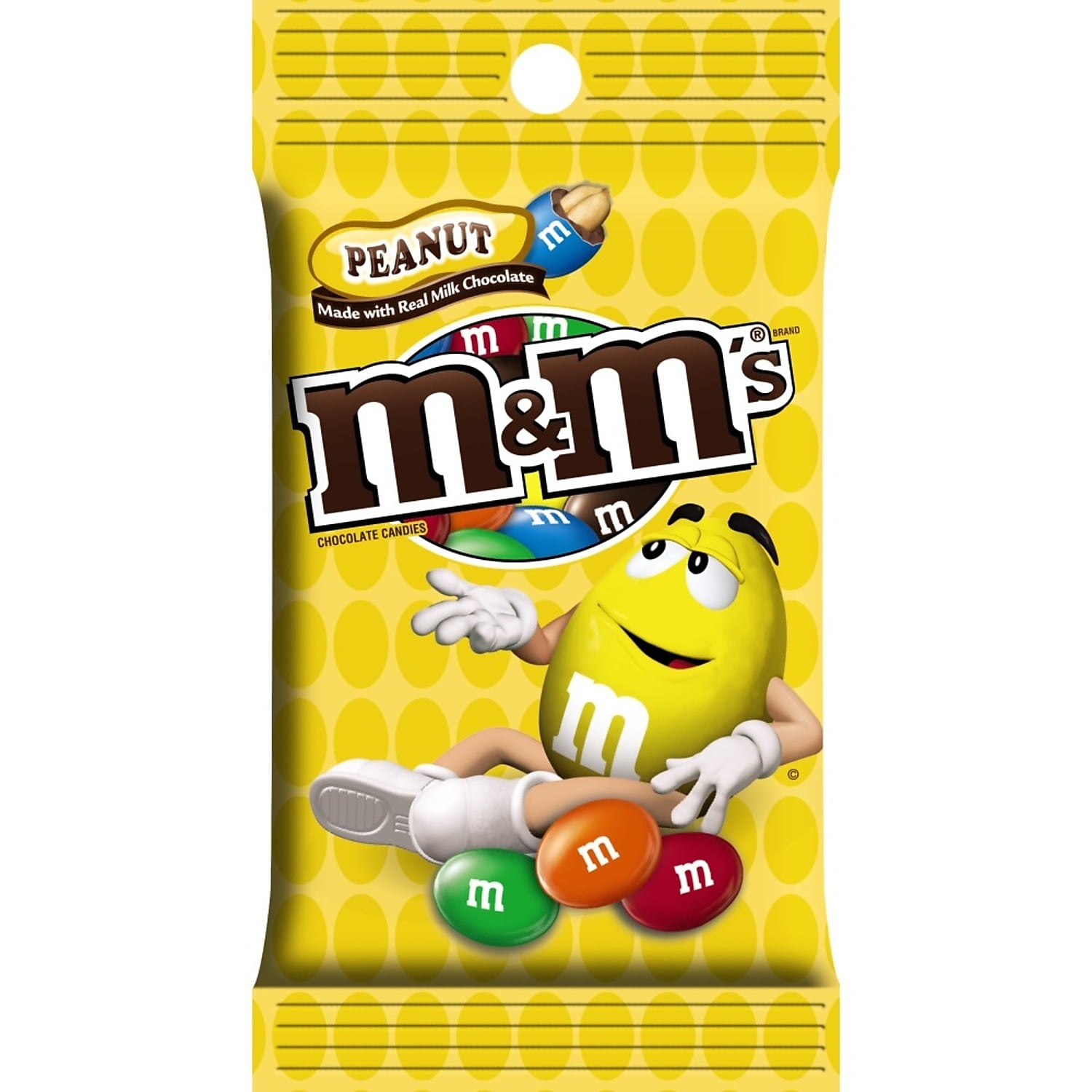M&M's Peanut Milk Chocolate Pieces, 5.3 oz., 12/Carton