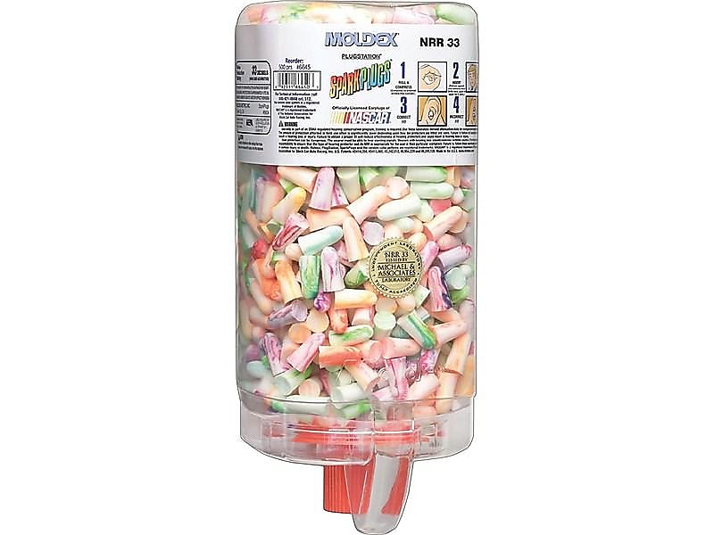 Moldex SparkPlugs PlugStation Uncorded Earplugs, Assorted Colors, 500/Box