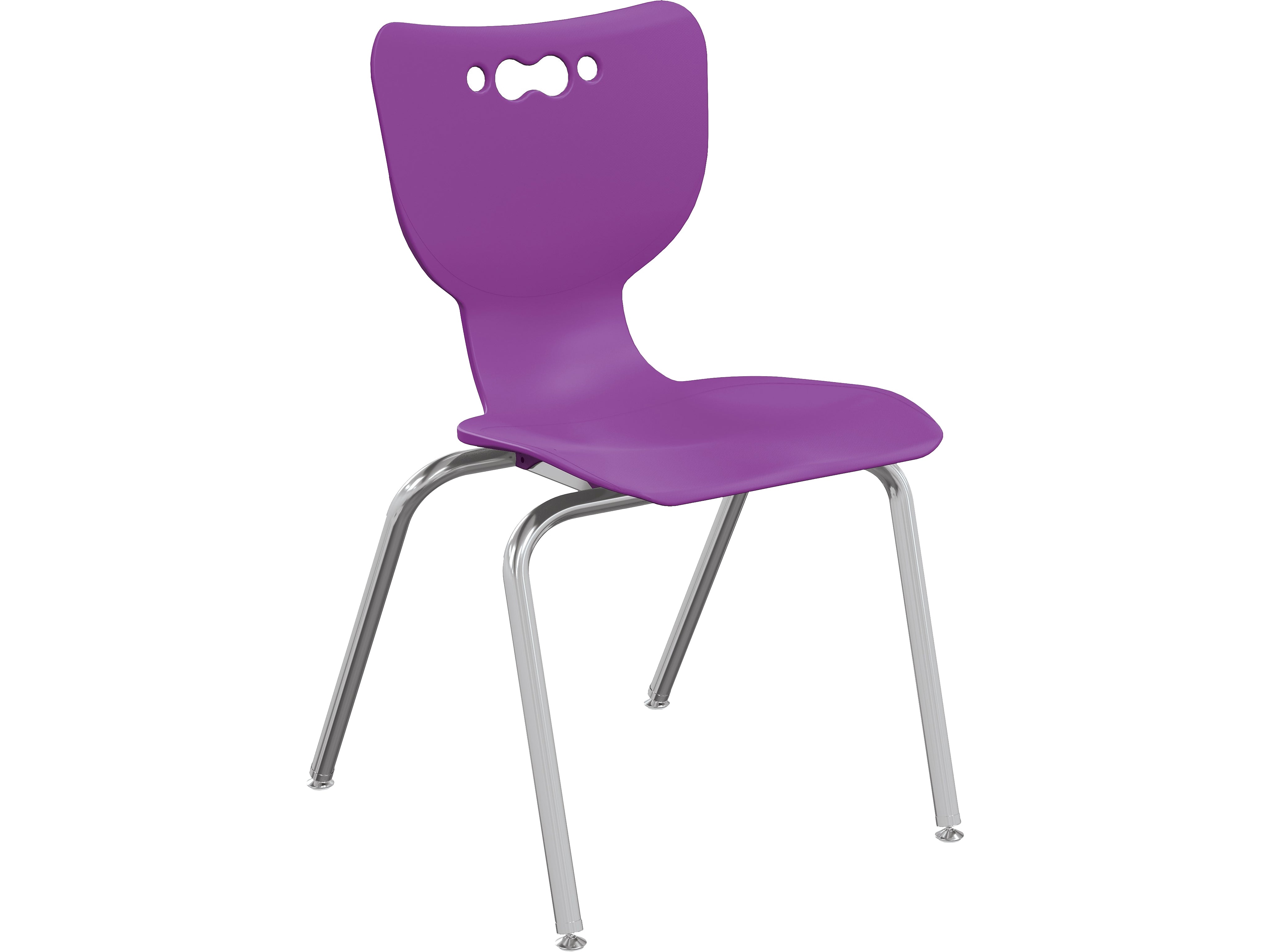 MooreCo Hierarchy 4-Leg Plastic School Chair, Purple