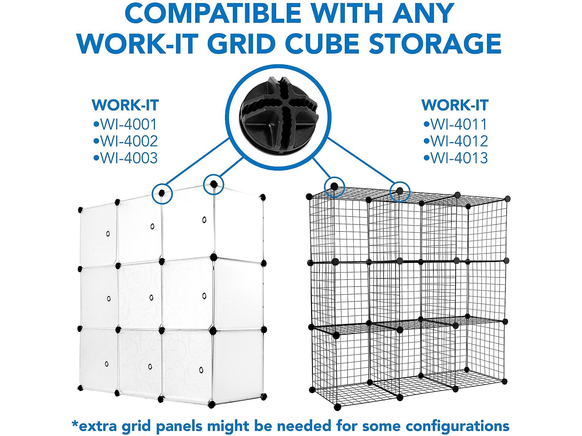 Mount-It! 1.4"Dia. Storage Cube Connector, Black, 24/Pack