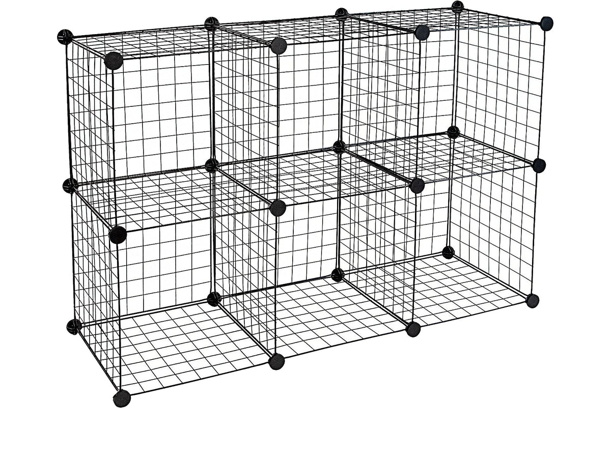 Mount-It! 28" x 42" 6-Cube Storage Organizer, Black