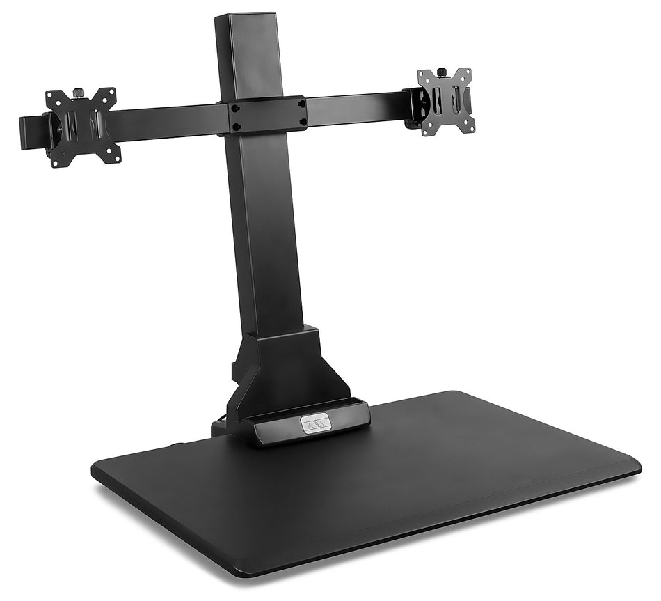 Mount-It! 28"W Electric Adjustable Standing Desk Converter with Dual Monitor Mount, Black