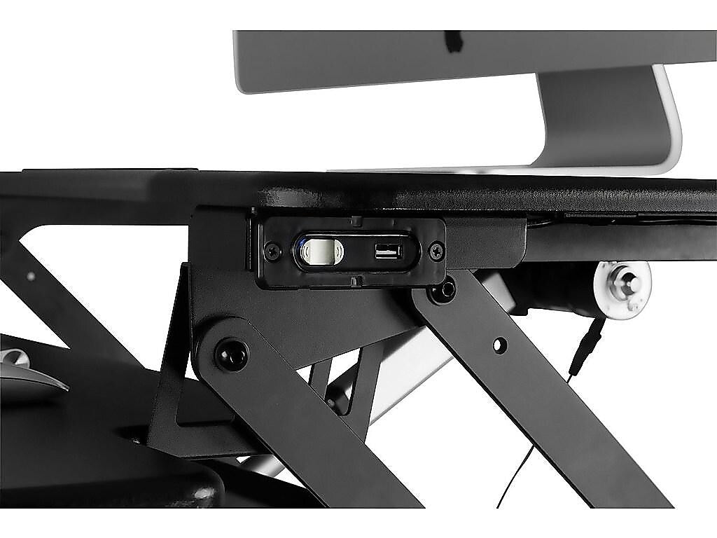 Mount-It! 36"W Electric Adjustable Standing Desk Converter with USB Charging Port, Black