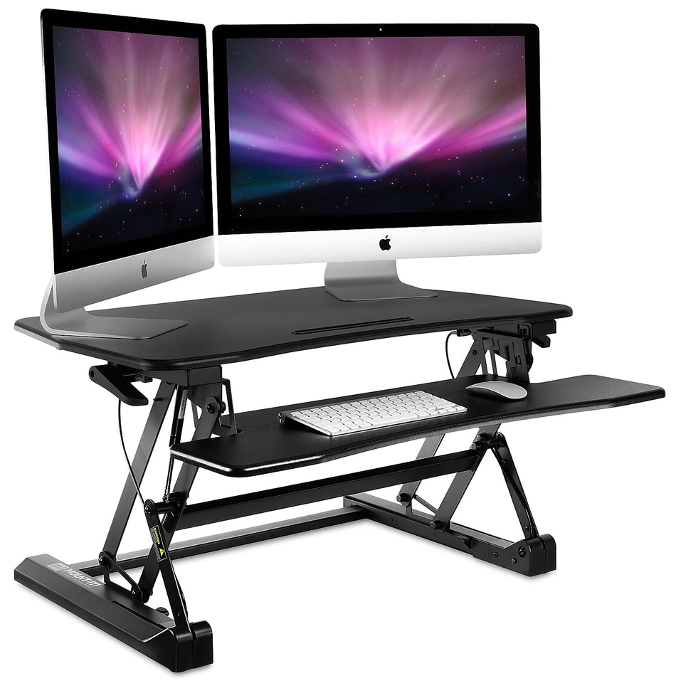 Mount-It! 36"W Manual Adjustable Standing Desk Converter, Black