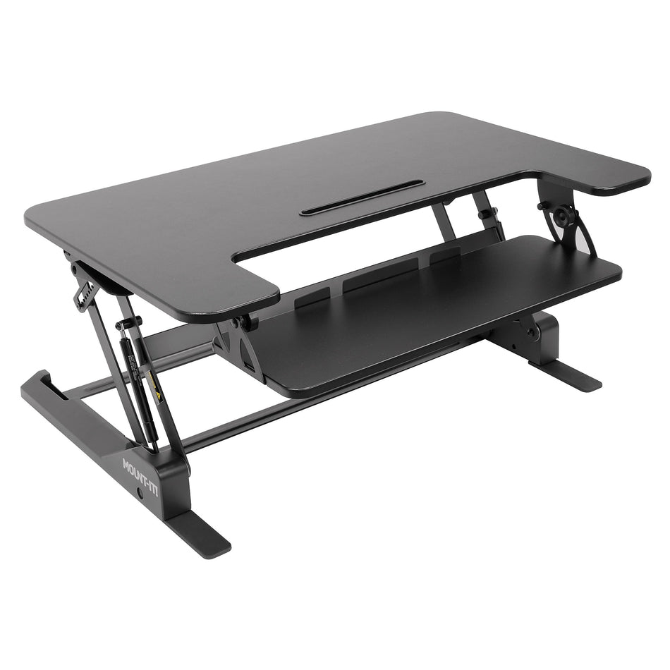 Mount-It! 36"W Manual Adjustable Standing Desk Converter, Black