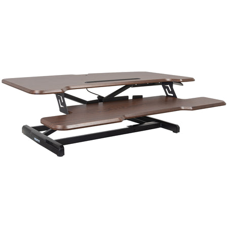 Mount-It! 38"W Manual Adjustable Standing Desk Converter, Dark Walnut Woodgrain