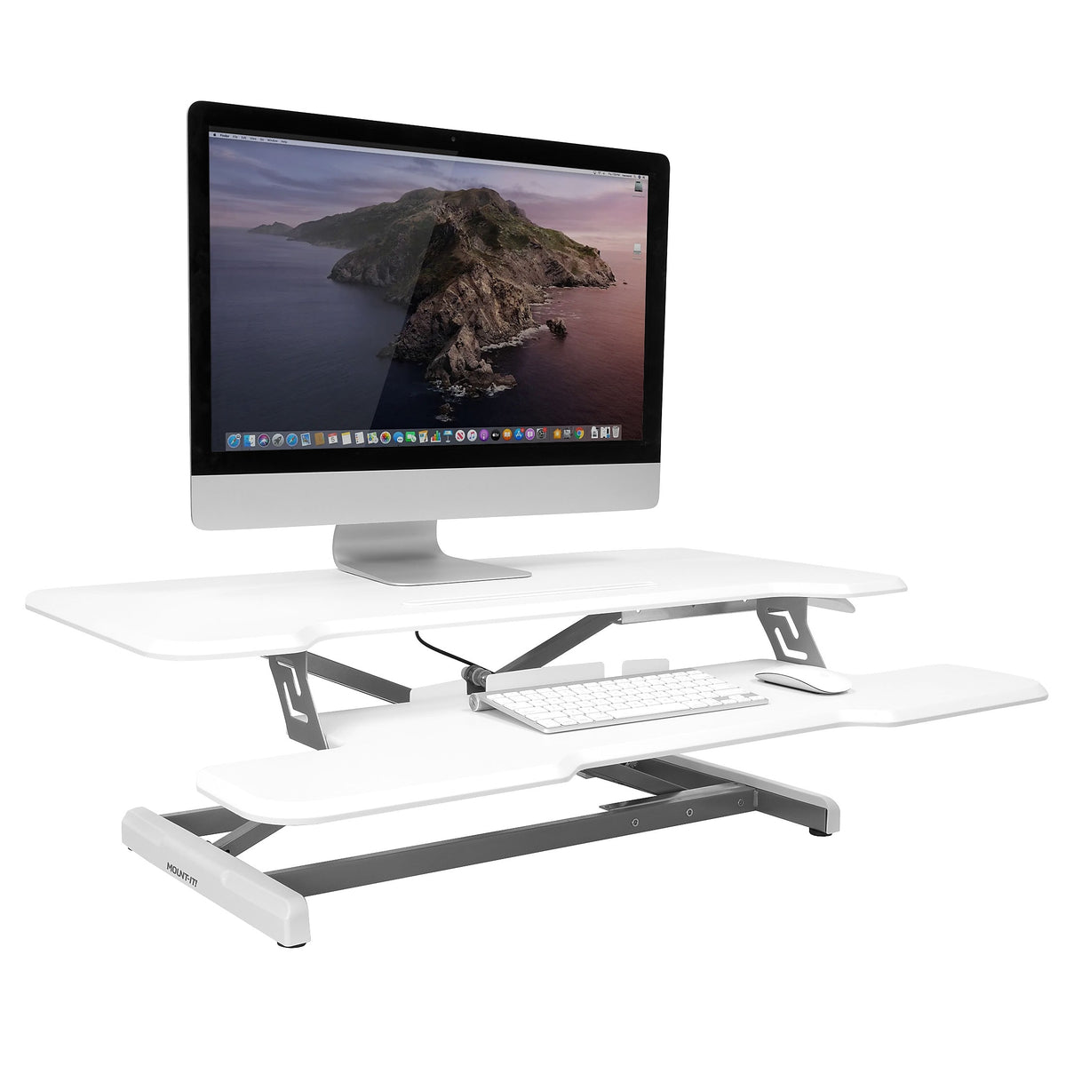 Mount-It! 38"W Manual Adjustable Standing Desk Converter, White