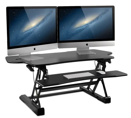 Mount-It! 49"W Manual Adjustable Standing Desk Converter, Black