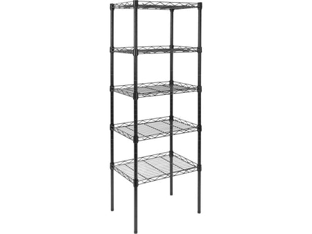 Mount-It! 5-Tier Metal Shelving Unit, 17", Black