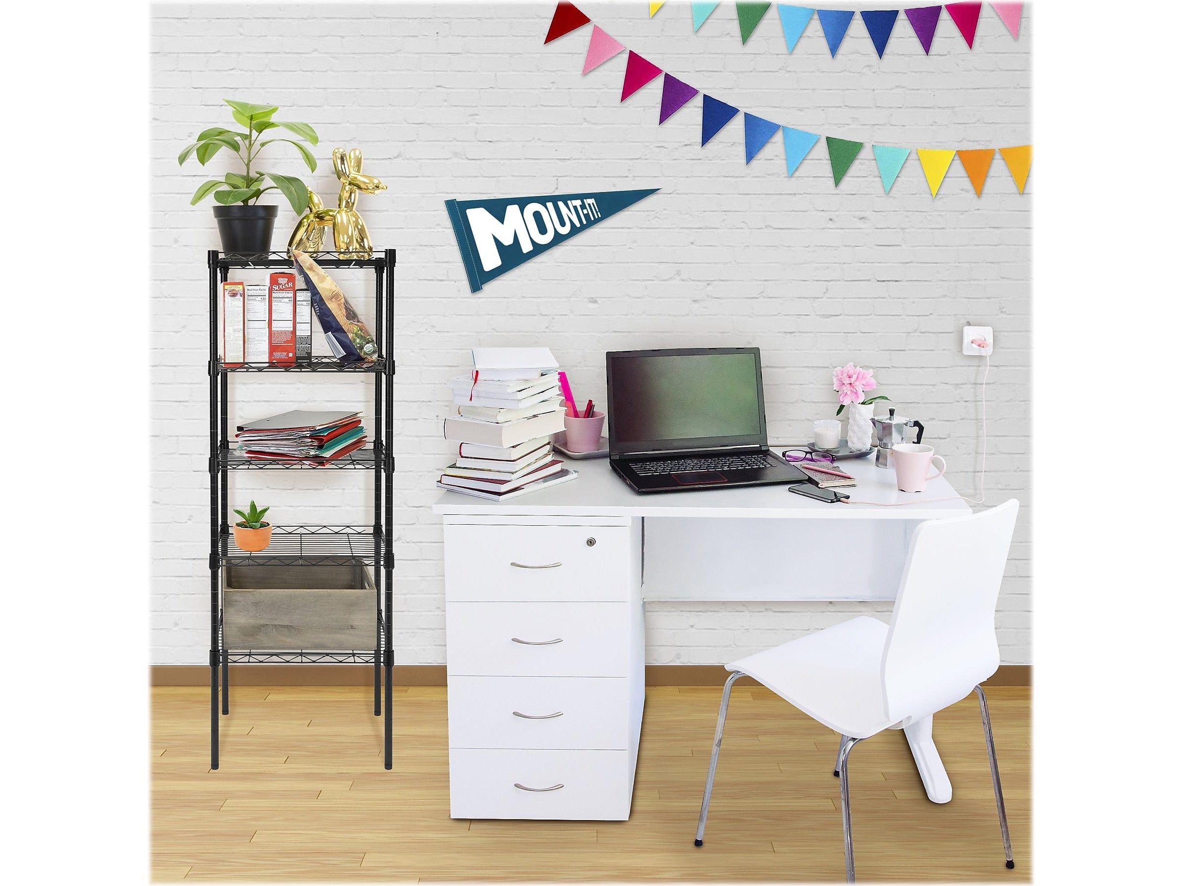 Mount-It! 5-Tier Metal Shelving Unit, 17