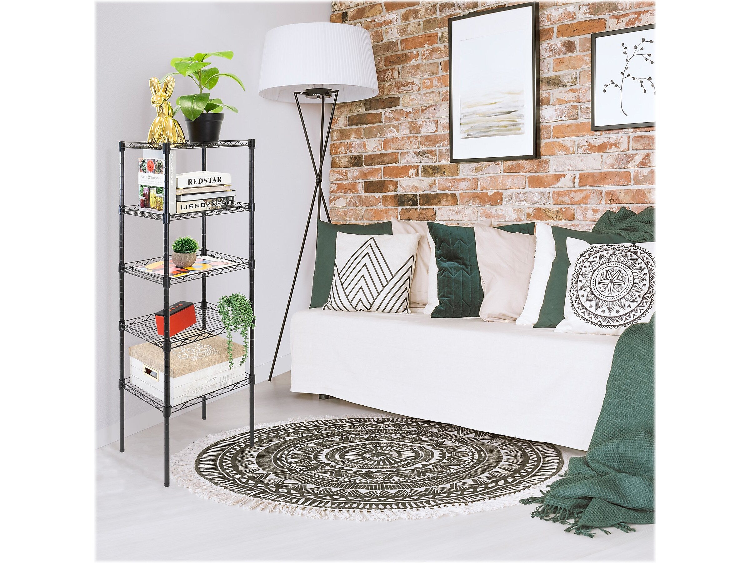 Mount-It! 5-Tier Metal Shelving Unit, 17