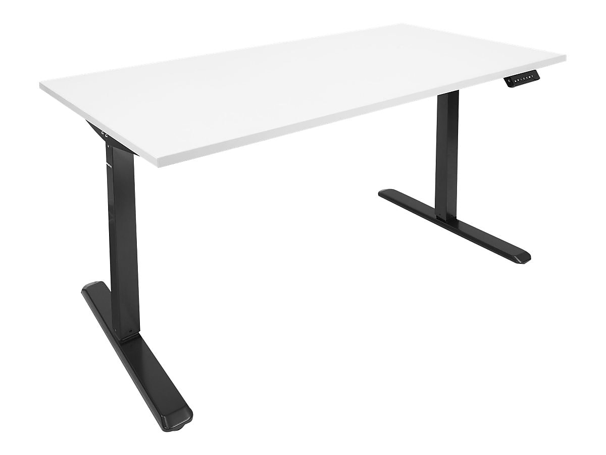 Mount-It! 55"W Electric Adjustable Standing Desk, White/Black