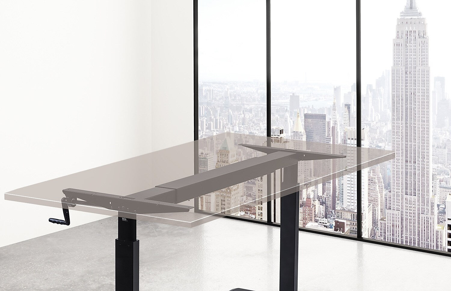 Mount-It! Manual Crank Standing Desk Frame, Black