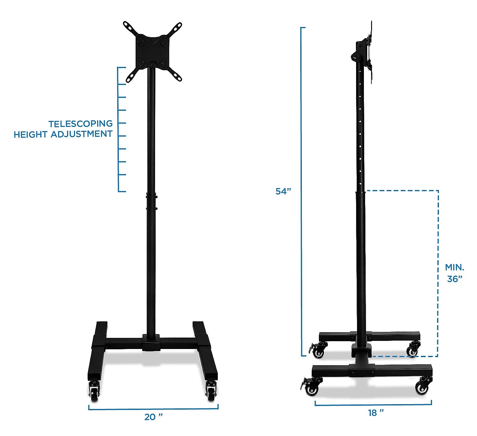 Mount-It! Metal Pedestal TV Stand, Screens up to 42