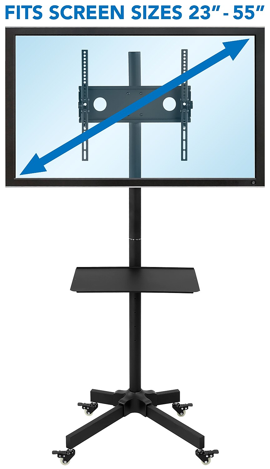 Mount-It! Metal Pedestal TV Stand, Screens up to 55