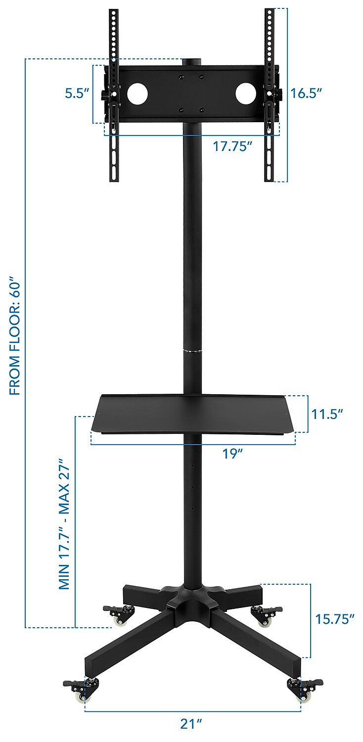 Mount-It! Metal Pedestal TV Stand, Screens up to 55