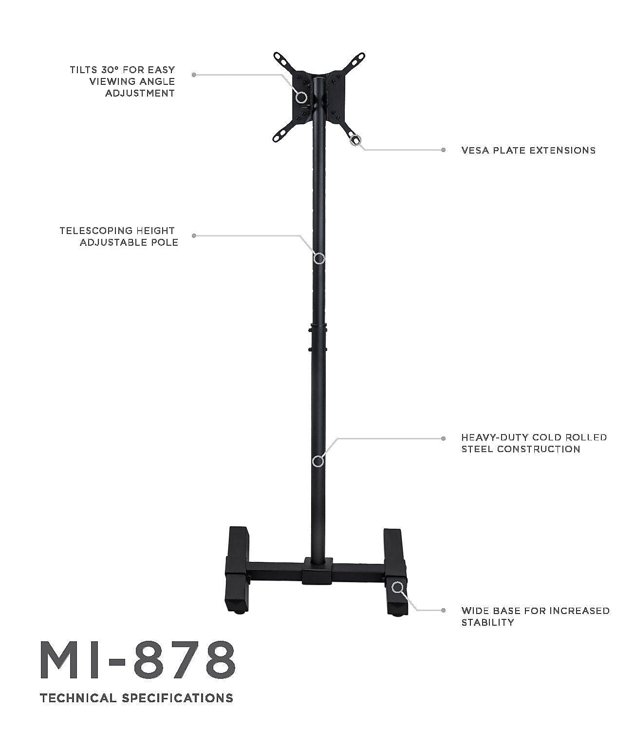 Mount-It! Pedestal TV Stand, Screens up to 42
