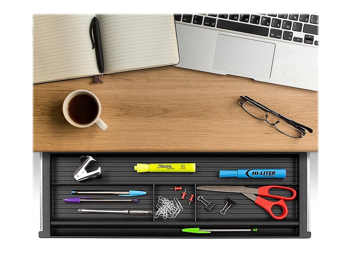 Mount-It! Plastic Drawer Organizer, Black