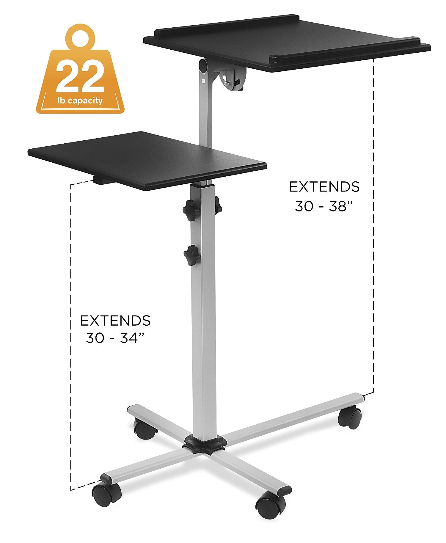 Mount-It! Rolling Adjustable Laptop Tray and Projector Cart