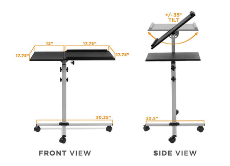 Mount-It! Rolling Adjustable Laptop Tray and Projector Cart