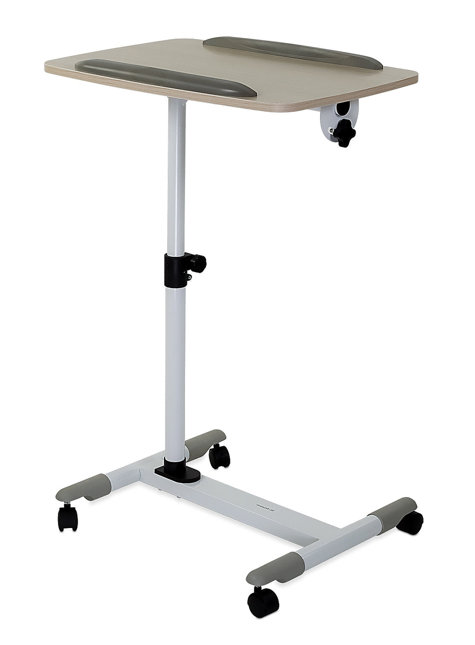 Mount-It! Rolling Laptop Tray, Height Adjustable Bedside Cart with Caster Wheels