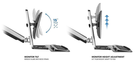 Mount-It! Sit Stand Wall Mount Workstation, Articulating Standing Desk for a Single Monitor, Floating Keyboard Tray