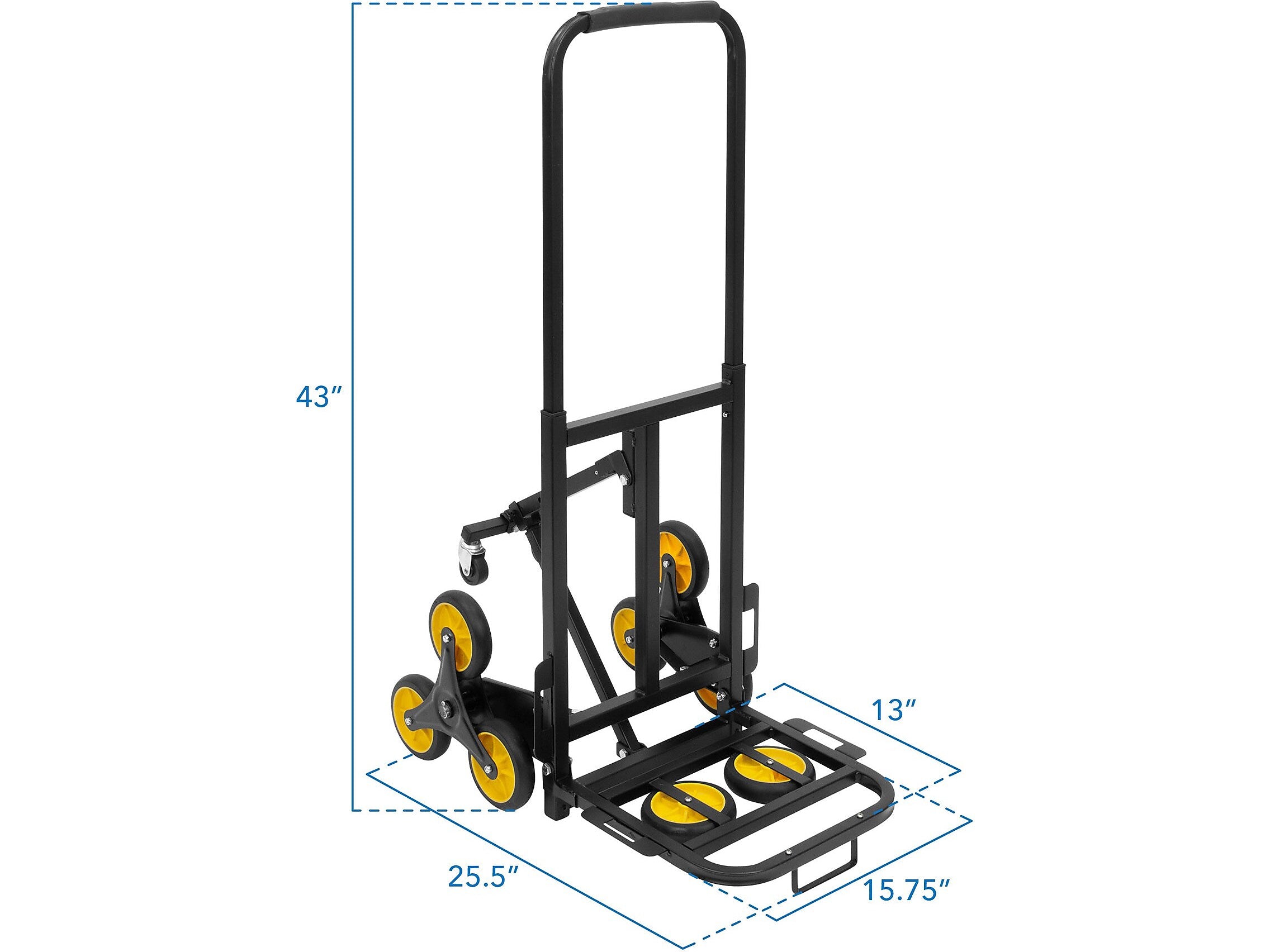 Mount-It! Stair Climber Hand Truck, 330 lb. Capacity, Black/Yellow