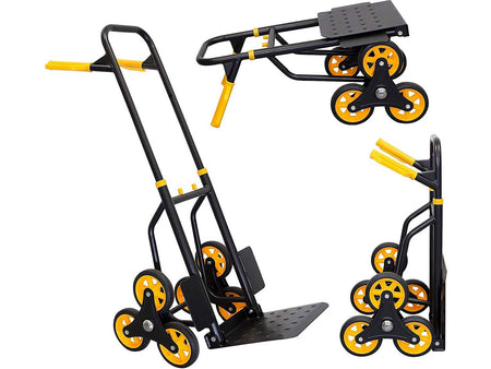 Mount-It! Stair Climber Hand Truck and Dolly, 264 lb. Capacity, Black/Yellow