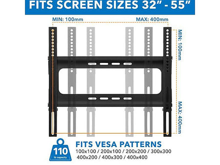 Mount-It! Steel Pedestal TV Stand, Screens up to 55", Black