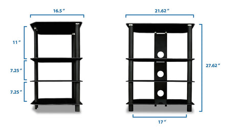 Mount-It! TV Media Stand, Glass Shelves, Audio Video Components