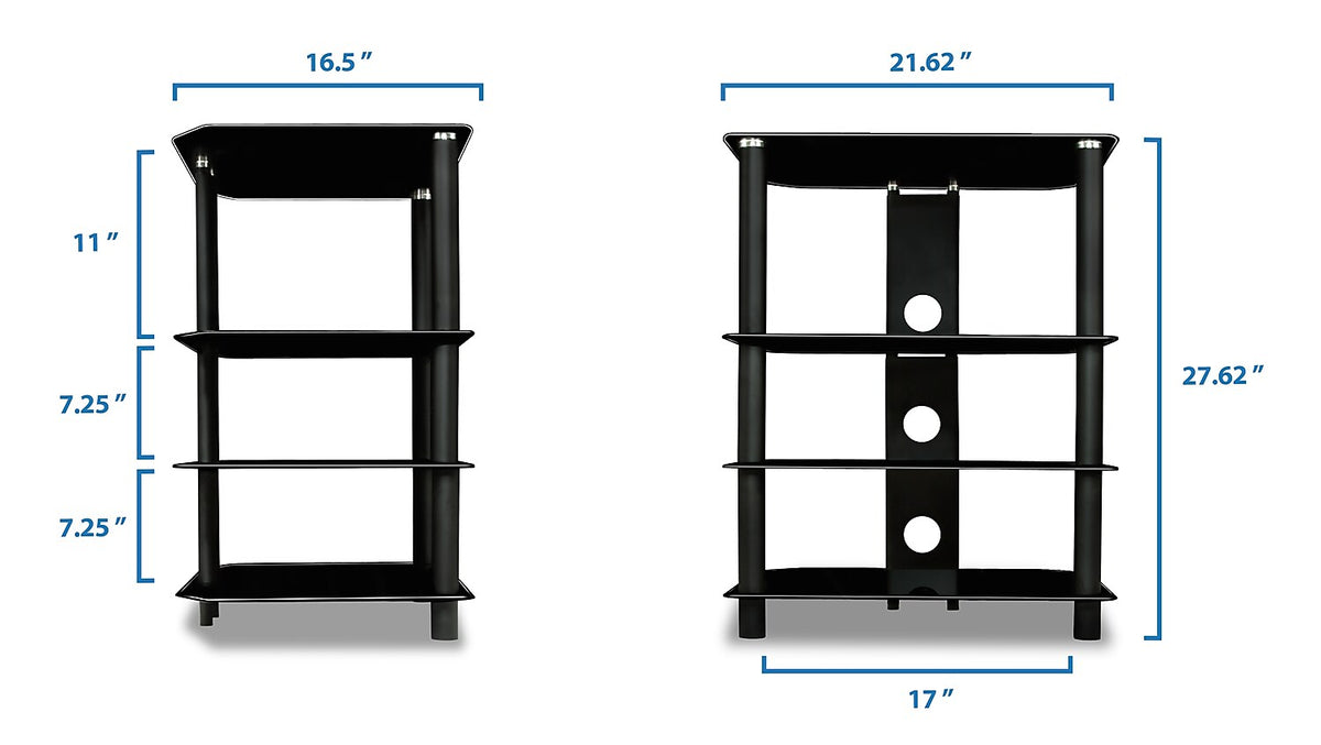 Mount-It! TV Media Stand, Glass Shelves, Audio Video Components