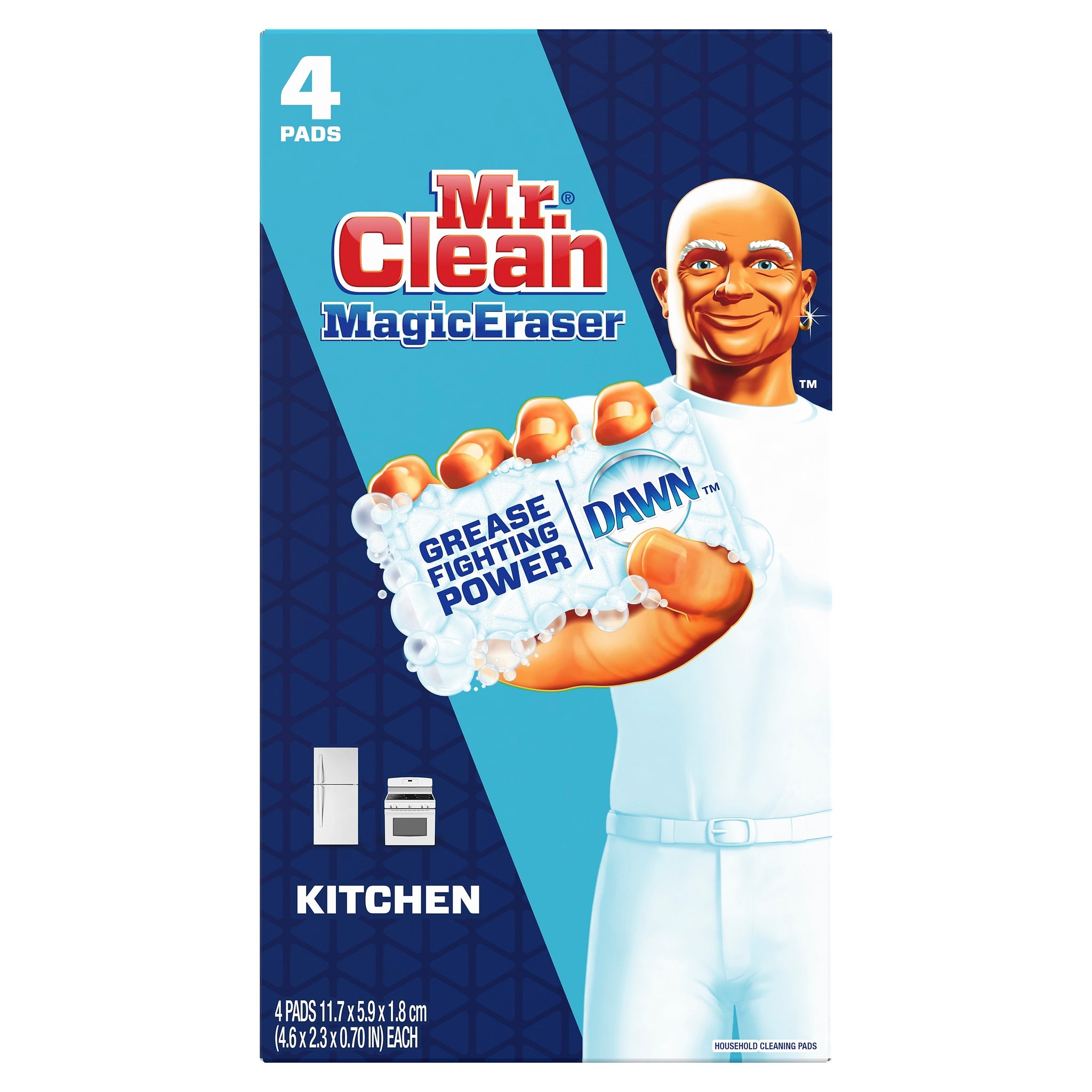 Mr. Clean Magic Eraser Kitchen White Scouring Pad, 4/Pack